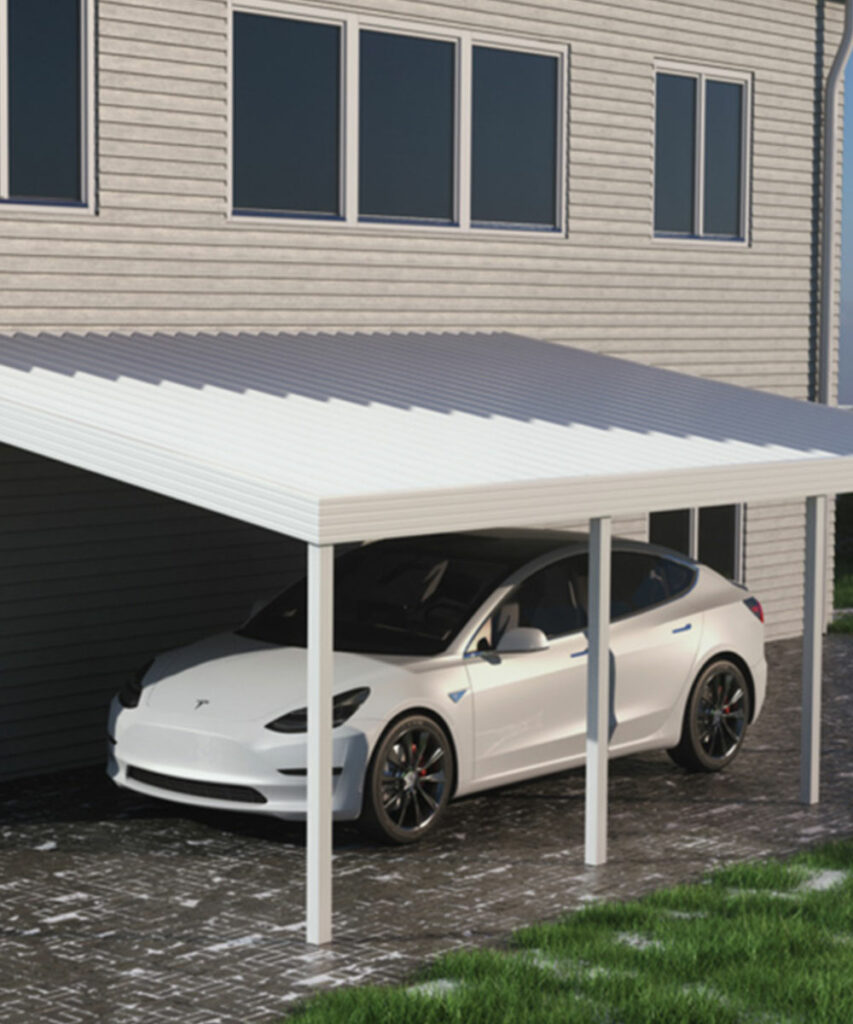 carport cover with car underneath